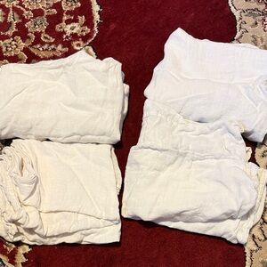 Set of Four Cream linen pillowcases